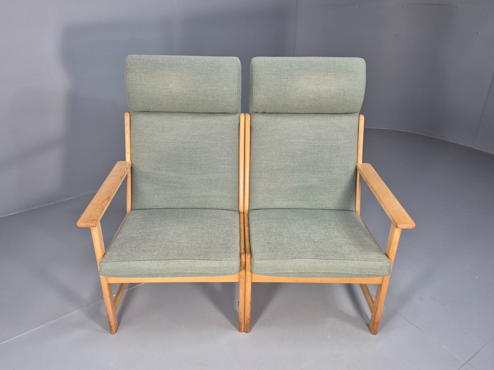 Modular 2 Seater Sofa Light Green Hans Wegner Style Vintage Danish EB9262 M2SS - UKDK FURNITURE