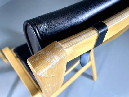 2 Danish Leather Chairs Bentwood Ostergaard Vintage Retro MCM EB5762 MBEN10