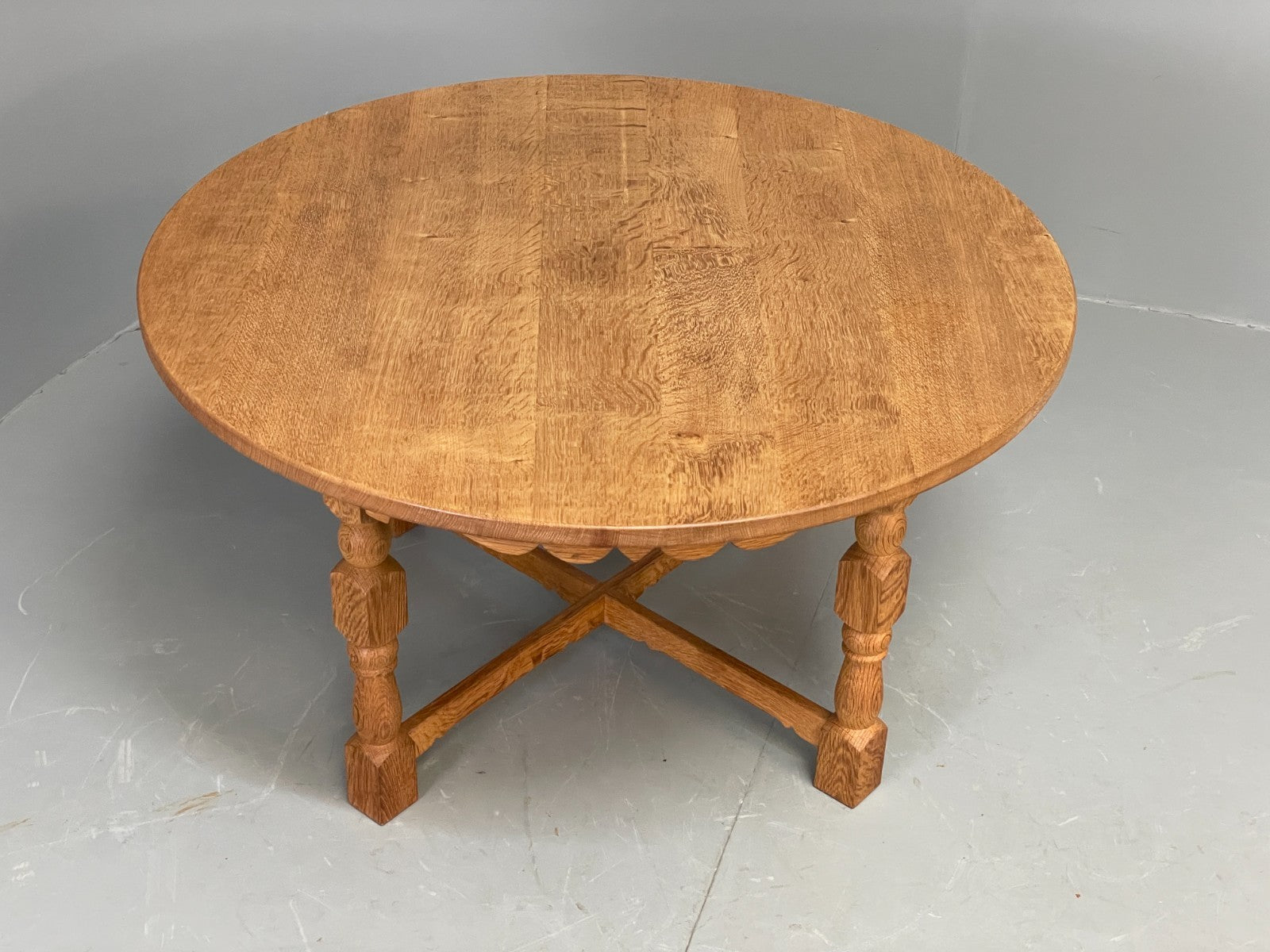 Round Oak Coffee Table Henning Kjaernulf Style Danish Design EB10825 MWOO11