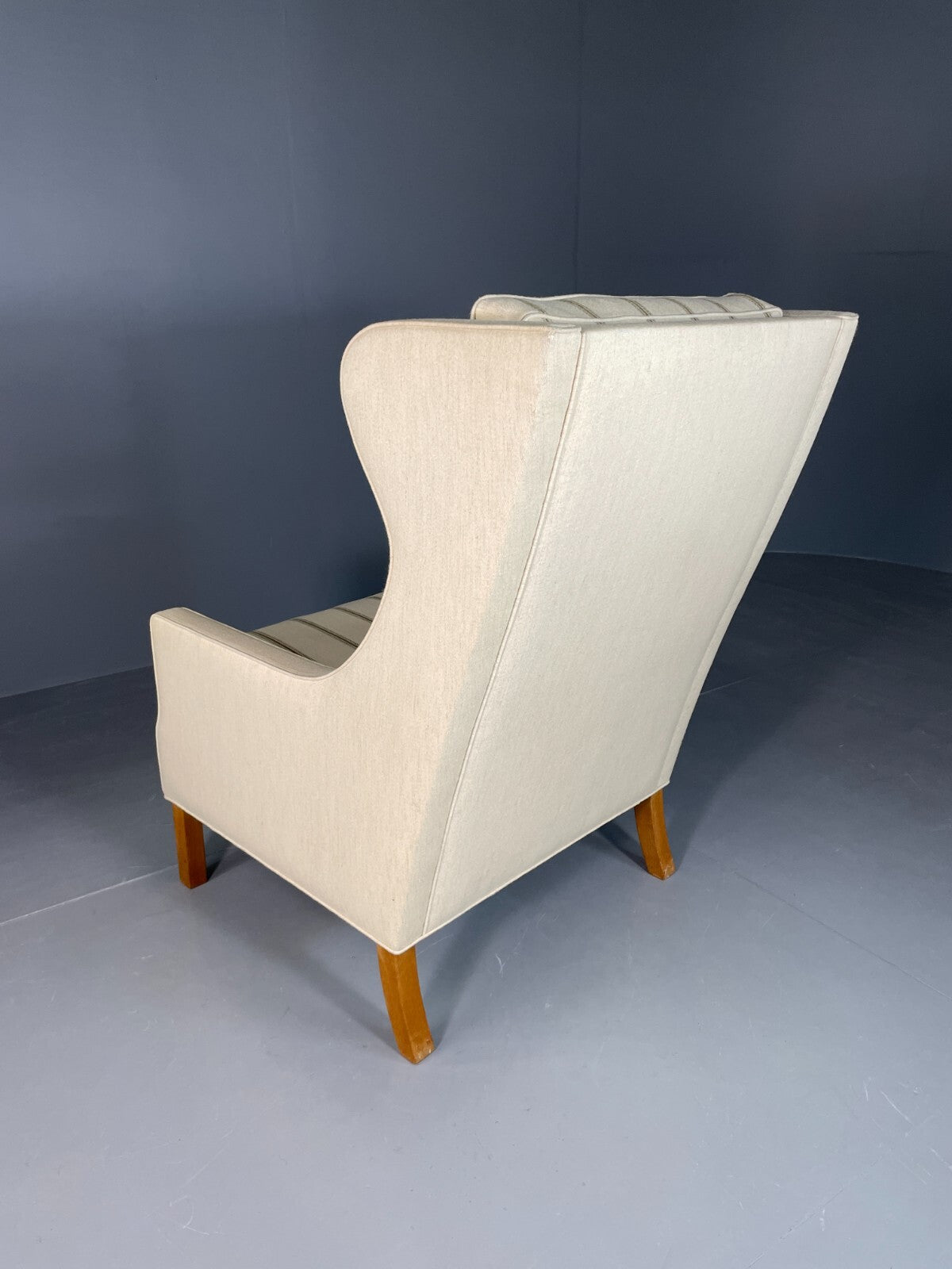 Vintage Danish Lounge Chair Cream Wool Wing Back 1979s Retro MCM EB6620 MNOR10