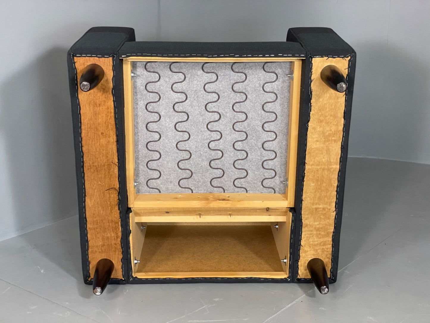 Vintage Danish Lounge Chair by Hurup Slate Grey Fabric Retro MCM EB6116 MNOR11