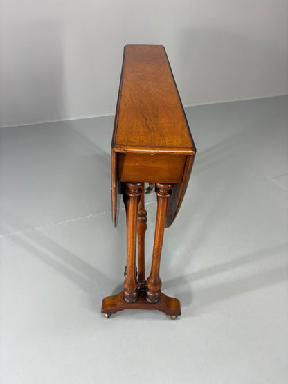 Edwardian Walnut Oval Sutherland Drop Flap Table EB10993 VWOO5