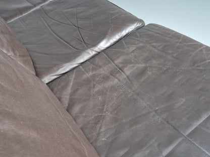 Vintage 3 Seat Sofa Brown Leather Danish Mid Century 1970s Retro  EB10537 M3SS14