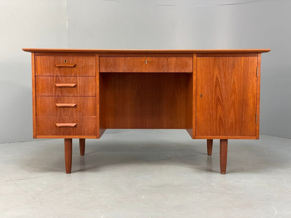 Vintage Danish Teak Desk With Drawers Shelving Mid Century Style EB9125 MWOO - UKDK FURNITURE