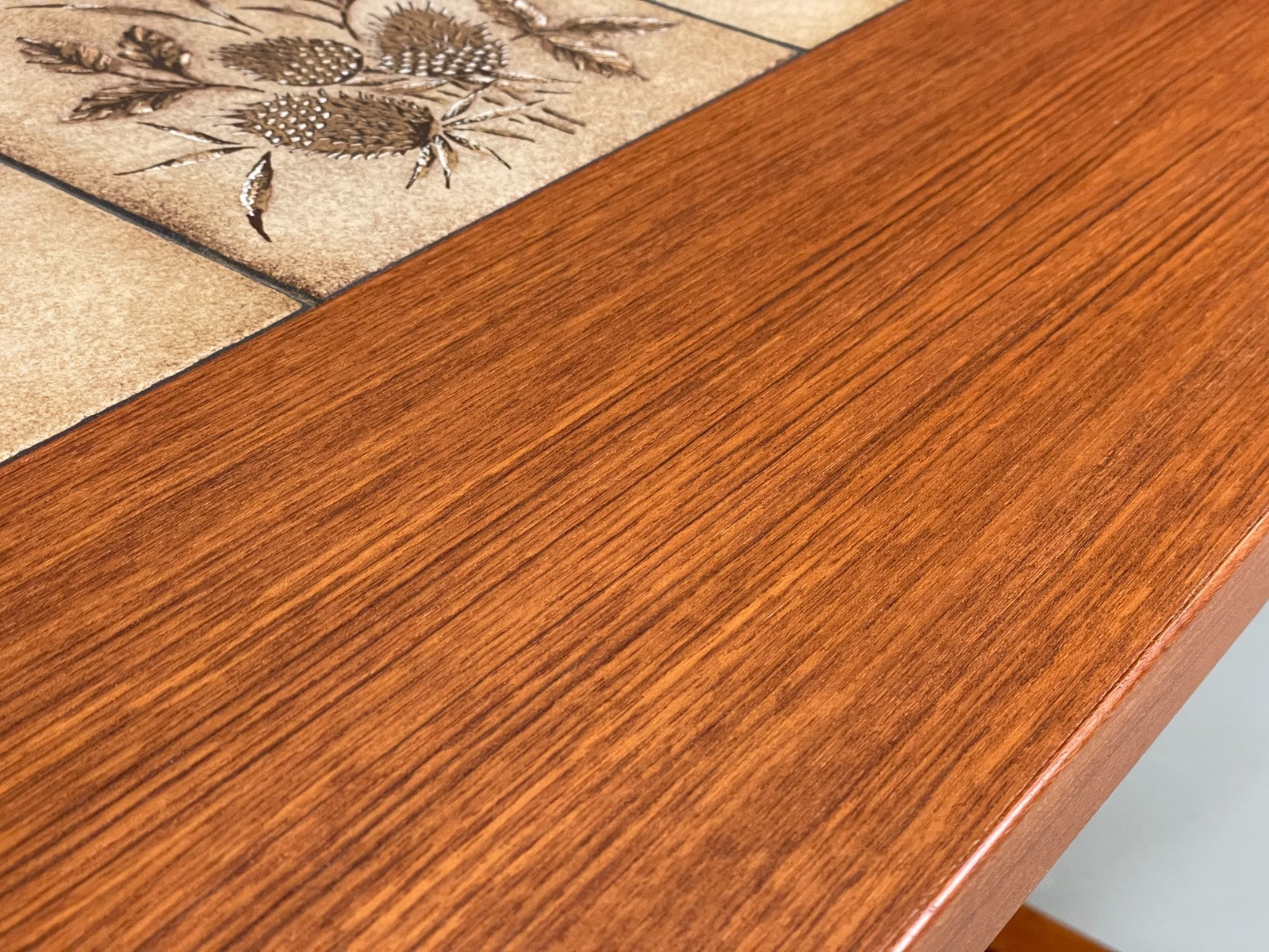 Vintage Teak Dining Table Tile Topped Danish Drop Leaf 1980s EB11563 MWOO19