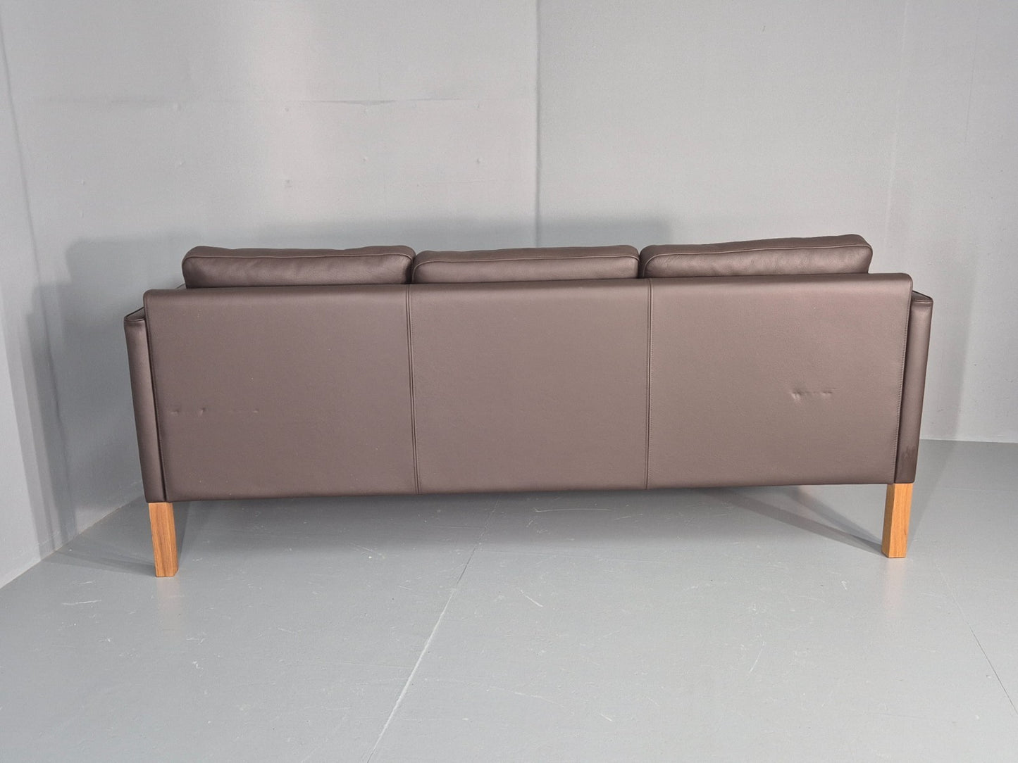 Vintage Danish 3 Seat Brown Leather Sofa Mid Century Style  Retro EB10544 M3SS14