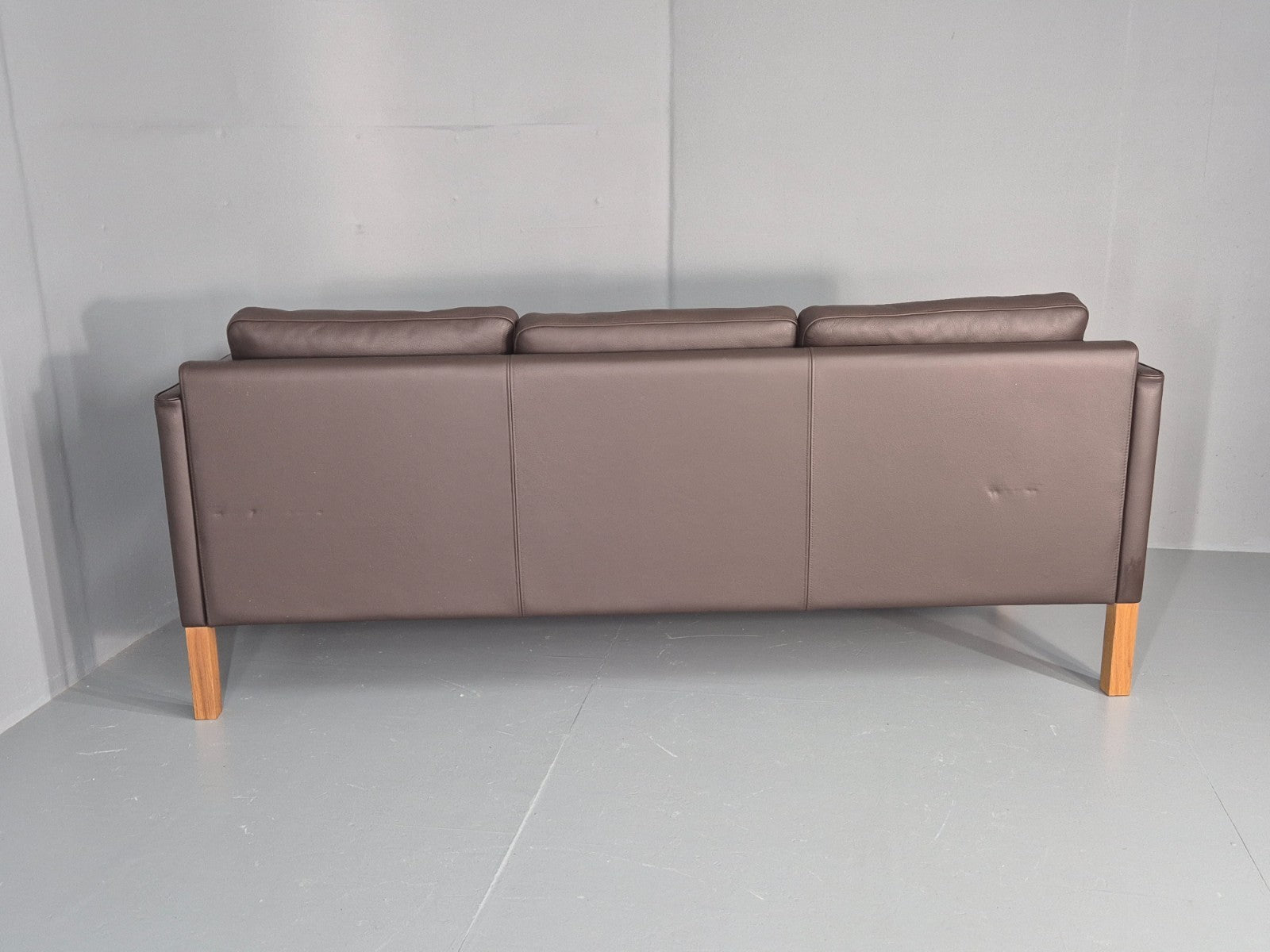 Vintage Danish 3 Seat Brown Leather Sofa Mid Century Style  Retro EB10544 M3SS14
