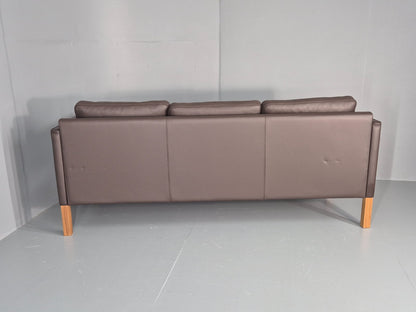Vintage Danish 3 Seat Brown Leather Sofa Mid Century Style  Retro EB10544 M3SS14