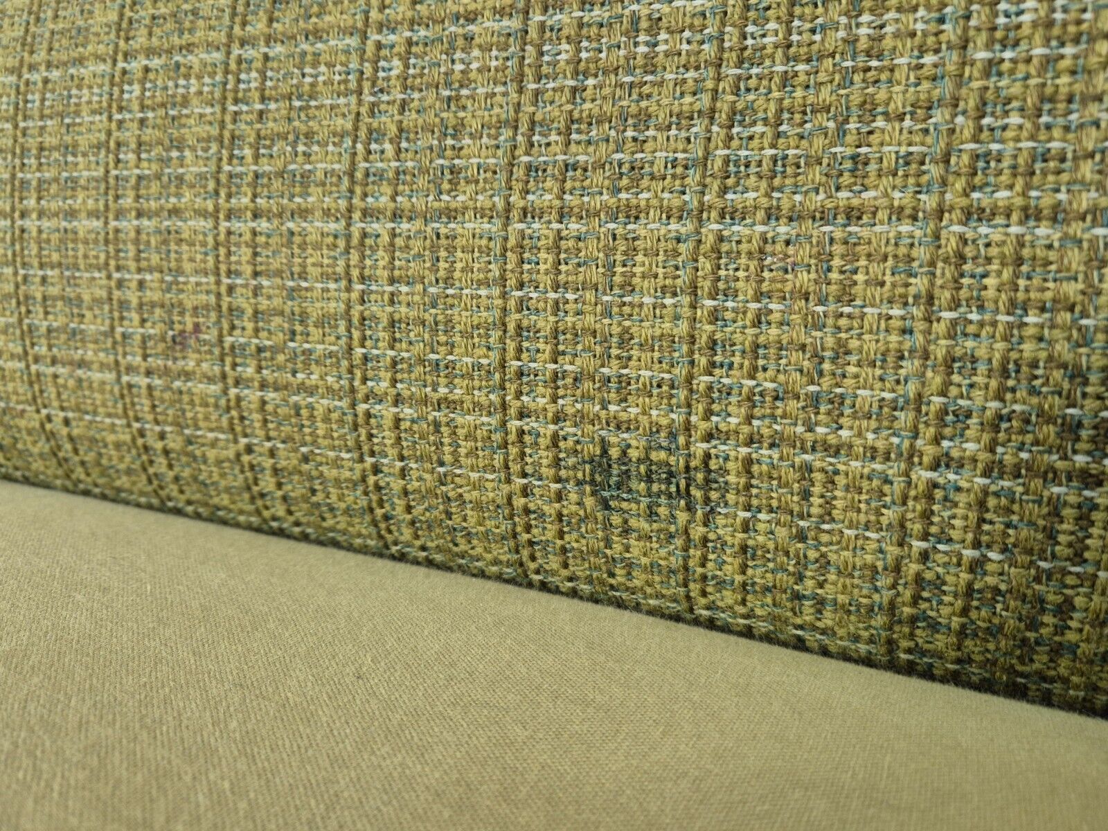 Vintage Danish 2 Seat Sofa Green Wool Teak Arms Retro MCM EB8900 M2SS - UKDK FURNITURE