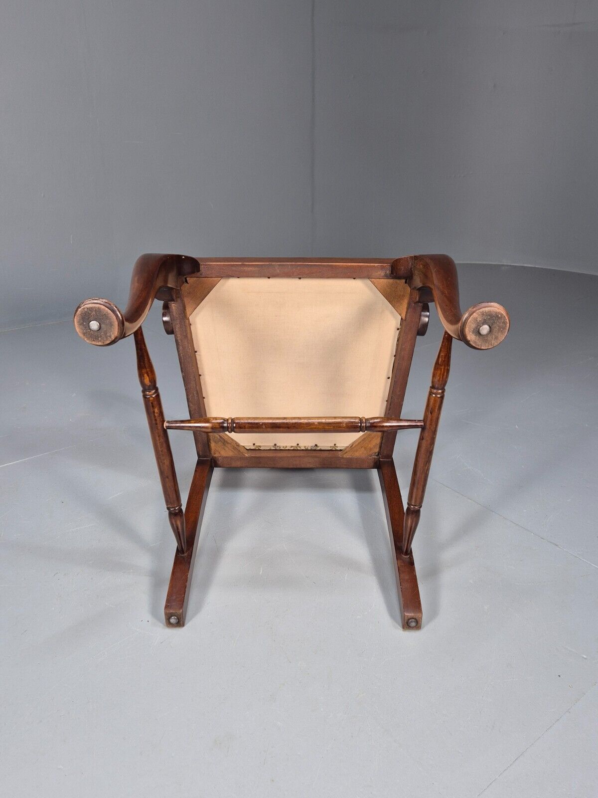 Vintage Elbow Carver Chair Floral Tapestry Seat Mahogany Antique EB9145 VDIN - UKDK FURNITURE