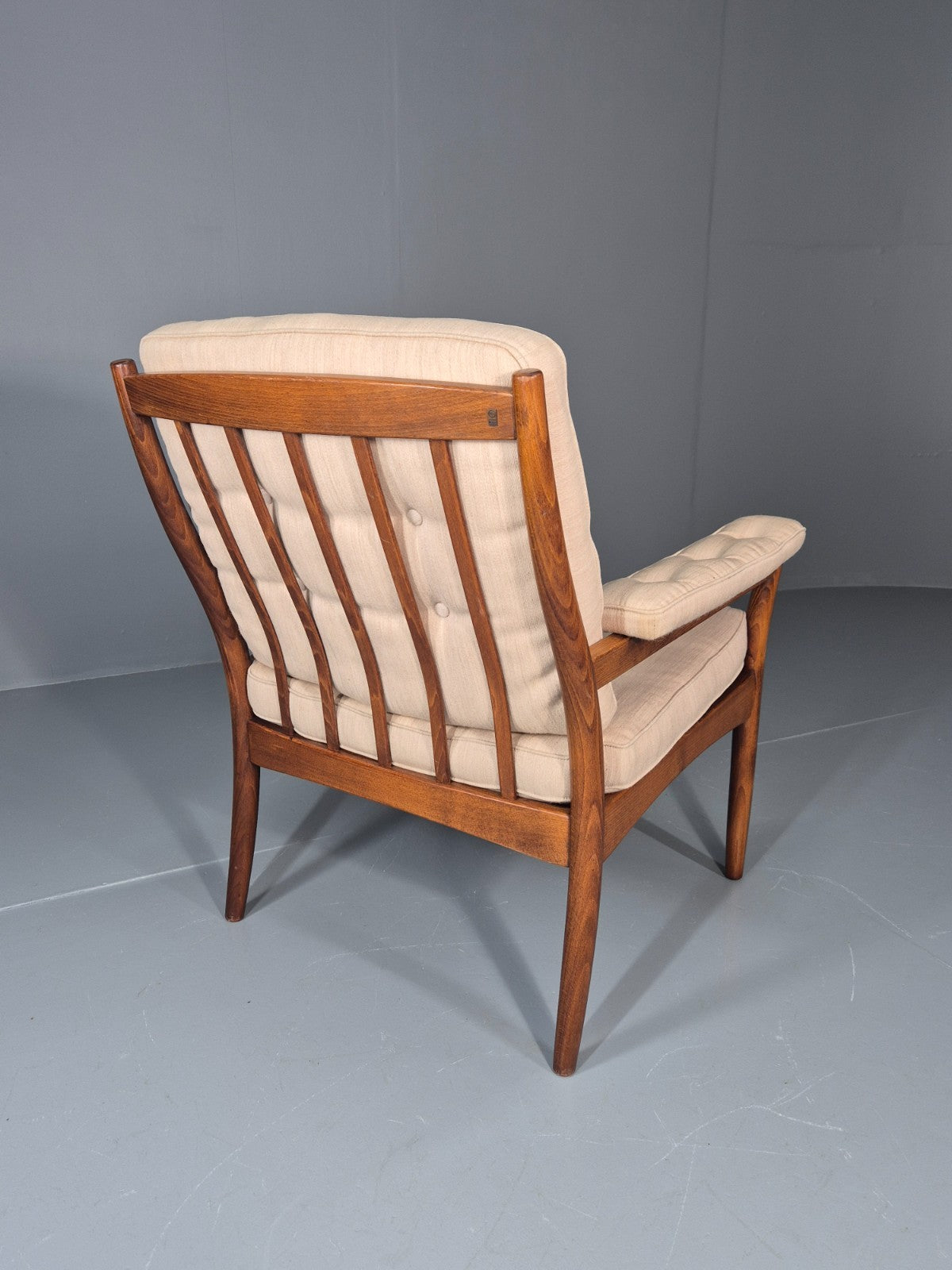 Vintage Gotte Lounge Chair 1970s Swedish Cream Cloth Retro MCM EB11332 MNOR9