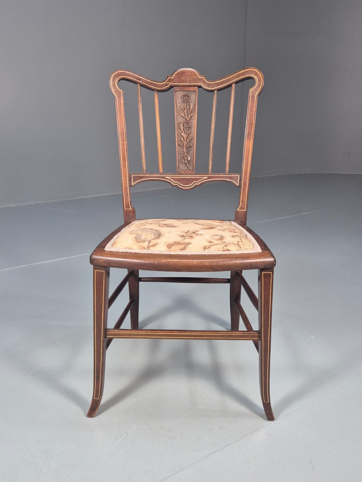 Antique Single Mahogany Chair ivorine inlay Edwardian Trevor Page  EB10641 VDIN1