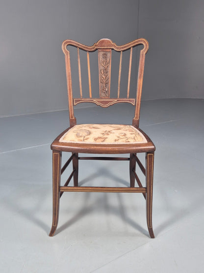 Antique Single Mahogany Chair ivorine inlay Edwardian Trevor Page  EB10641 VDIN1