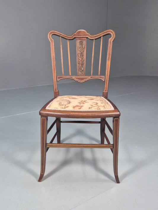 Antique Single Mahogany Chair ivorine inlay Edwardian Trevor Page  EB10641 VDIN1