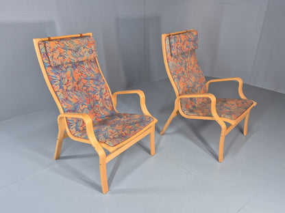 2 Vintage Bentwood Lounge Chairs Finn Ostergaard 1980s Retro MCM EB11337 MBEN14