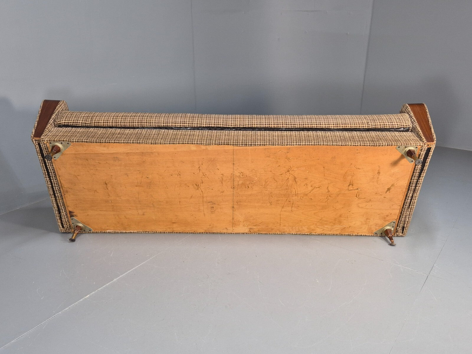 Vintage Mid Century Sofa Bed Teak Details to Arm 1960s Retro MCM EB9404 M4SS - UKDK FURNITURE