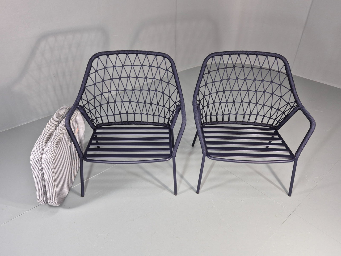 2 Pedrali 3679 Chairs Model Panarea Blue and Grey Modern Design EB11427 MNOR5