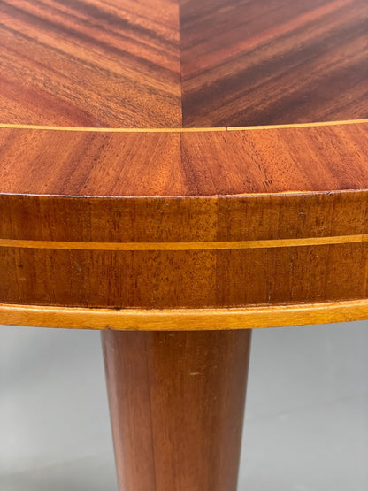 Vintage Art Deco Table Round Walnut Inlay 1950s Swedish EB11191 MWOO11