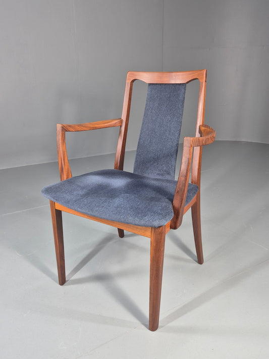 Vintage G plan Carver Chair 1980s Retro Teak Blue Velour EB11526 MDIN0