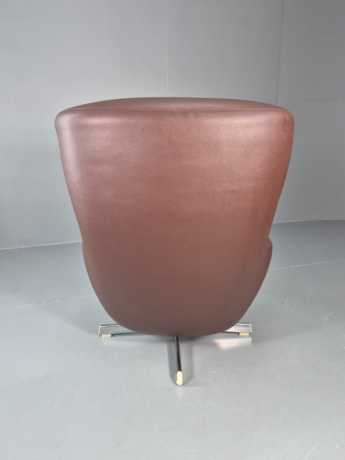 Vintage Bucket Swivel Chair 1970s Sweden Retro Mid Century Vinyl EB11118 MSWI5