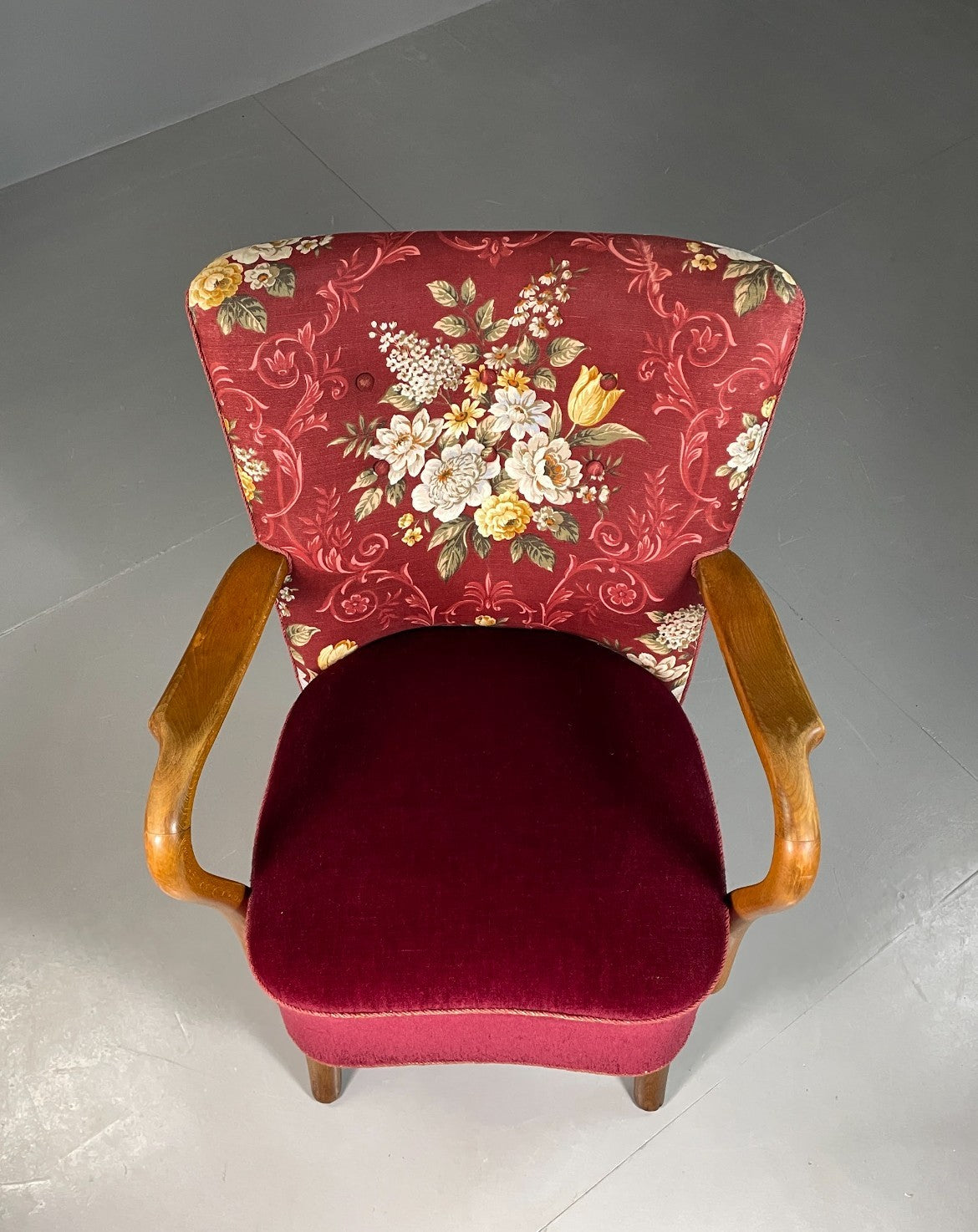 Vintage Lounge Chair Alfred Christensen Slagelse Mobelfabrik Floral VEB6781 MNOR1