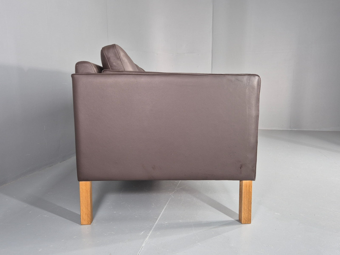 Vintage Danish 3 Seat Brown Leather Sofa Mid Century Style  Retro EB10544 M3SS11