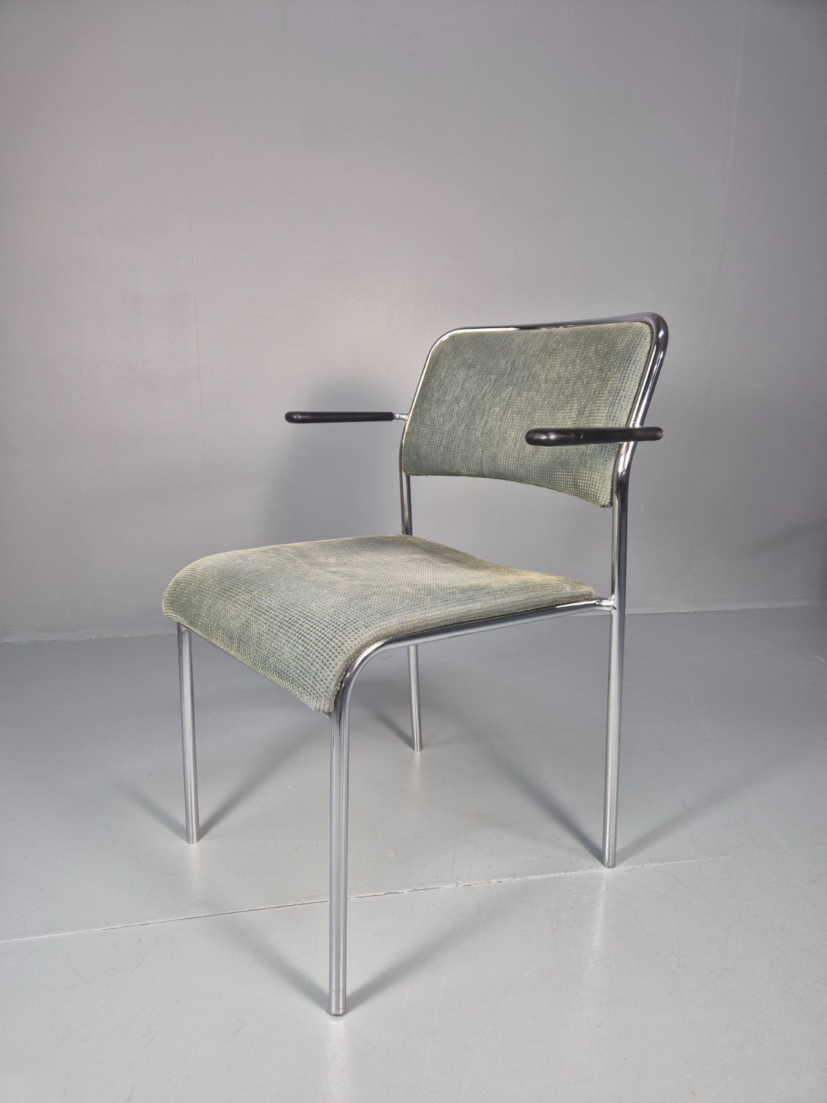 6 1980s Retro Stacking Chairs Chrome Frame Swedish Design Retro MCM EB10606 MSTA5