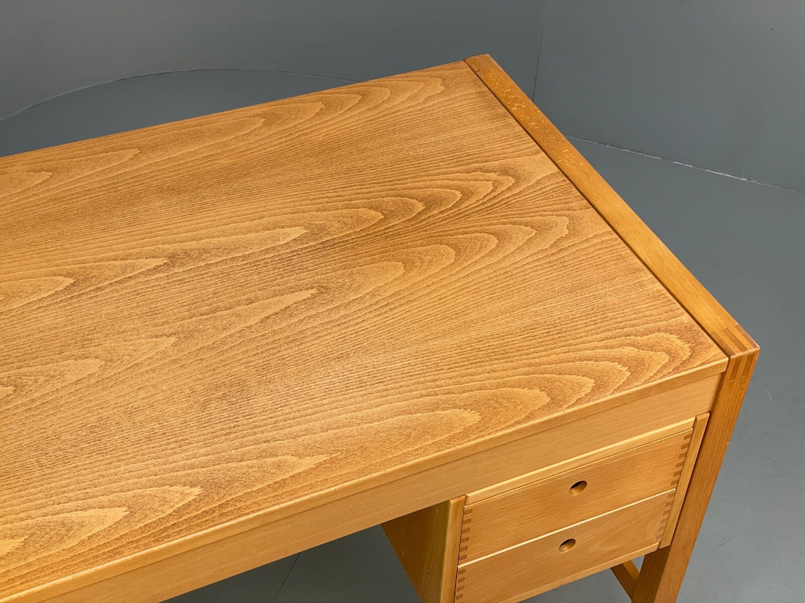 Vintage Danish Beech Desk Compact Exposed Joints Sliding Drawers EB9440 MWOO - UKDK FURNITURE