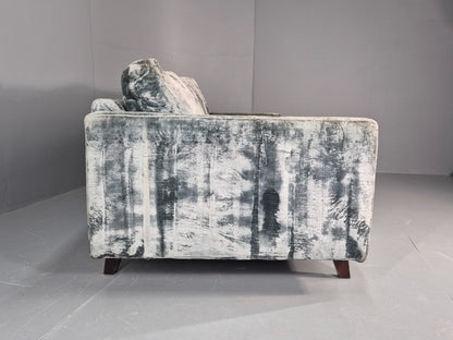 Huge 4 Seater Settee Turquoise Velvet ex Hotel Modern Design Retro EB11774 M4SS11