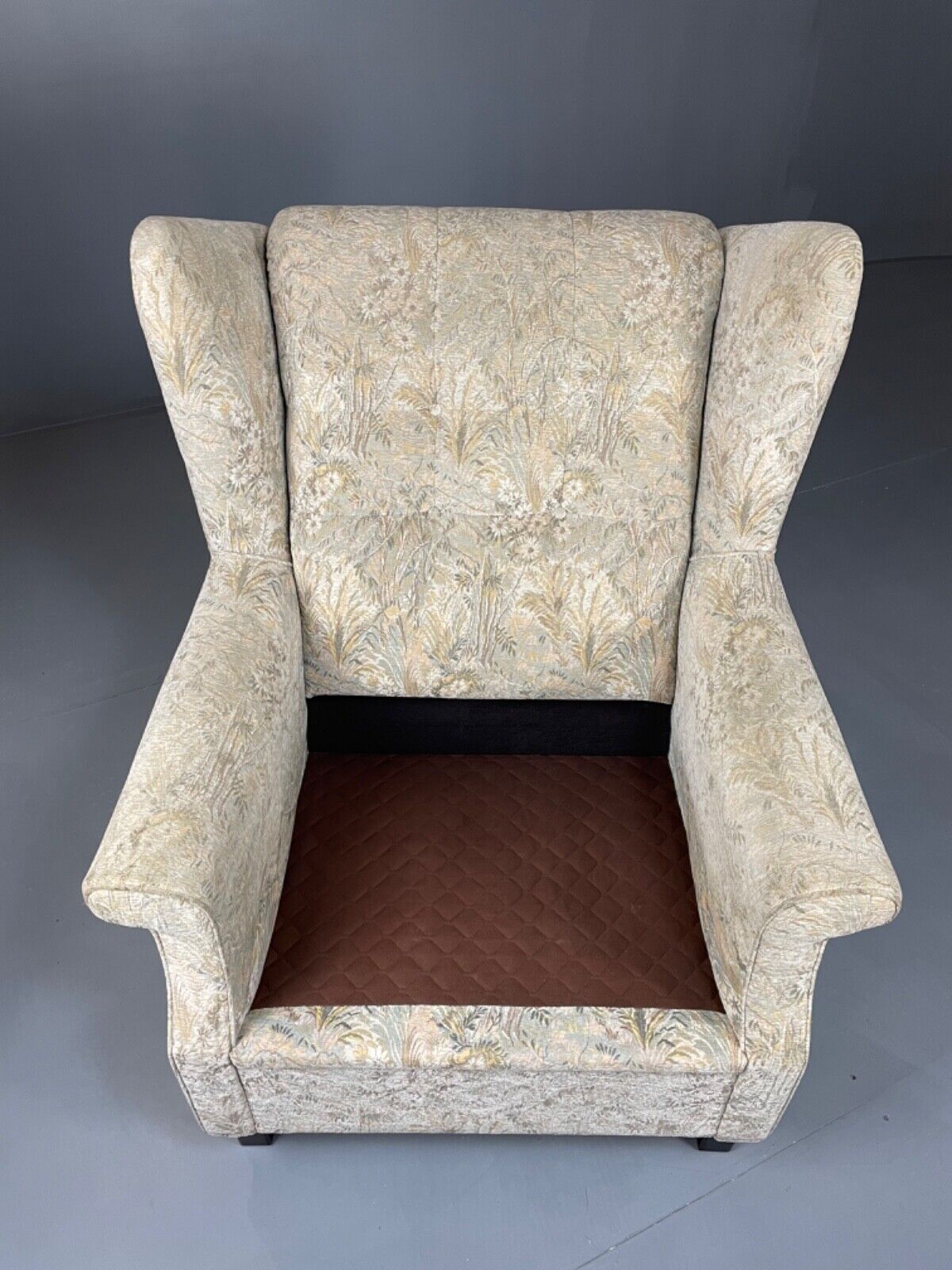Danish Mid Century Floral Wing Back Armchair, Retro, Deco, Vintage EB4499 VCLO - UKDK FURNITURE
