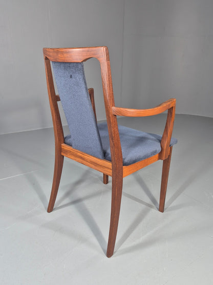 Vintage G plan Carver Chair 1980s Retro Teak Blue Velour EB11526 MDIN6