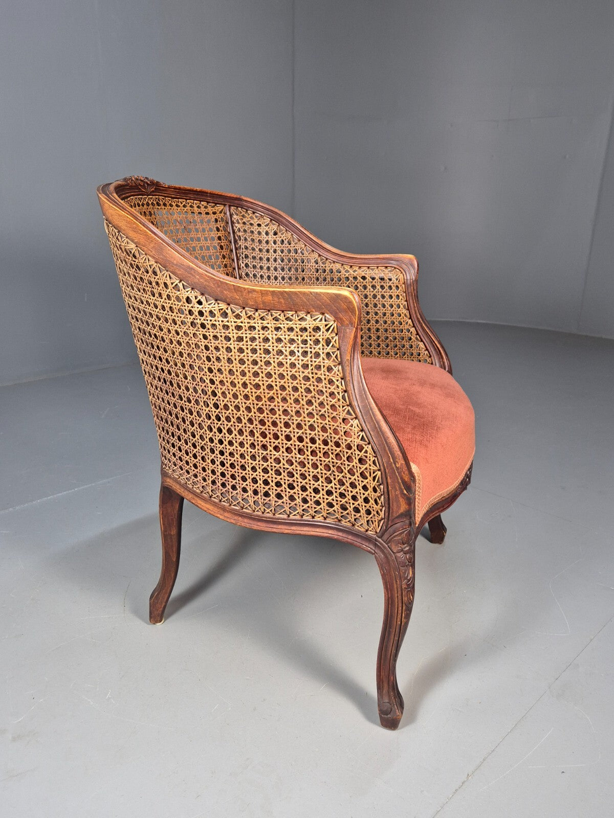 Vintage Danish Rococo Style Bergere Tub Chair 1950s Retro EB9611 VBER - UKDK FURNITURE