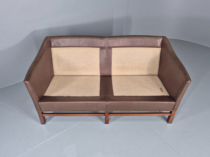 Vintage Danish 2 Seat Sofa Gunnar Grandt Design Brown Buffalo Hide EB9905 M2SS7