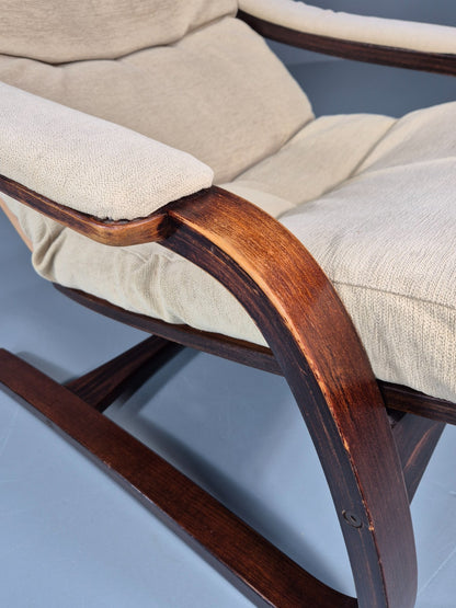 Vintage Danish Bentwood Lounge Chair Cantilever Design 1970s Retro EB11329 MBEN7