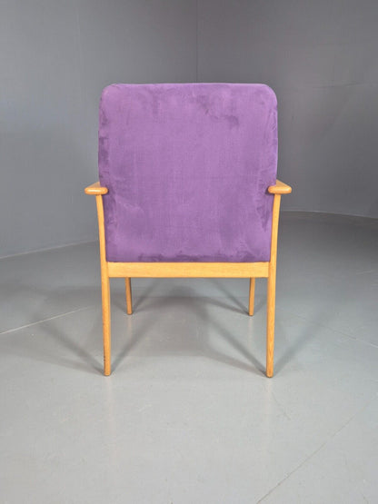 Vintage Danish Elbow Chair Purple Oak Frame O D Mobler Retro MCM EB8000 MNOR - UKDK FURNITURE