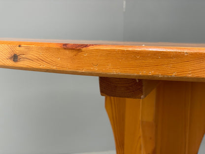 Vintage Round Solid Pine Dining Table By Hamlet Furniture 1970s EB9521 MWOO - UKDK FURNITURE