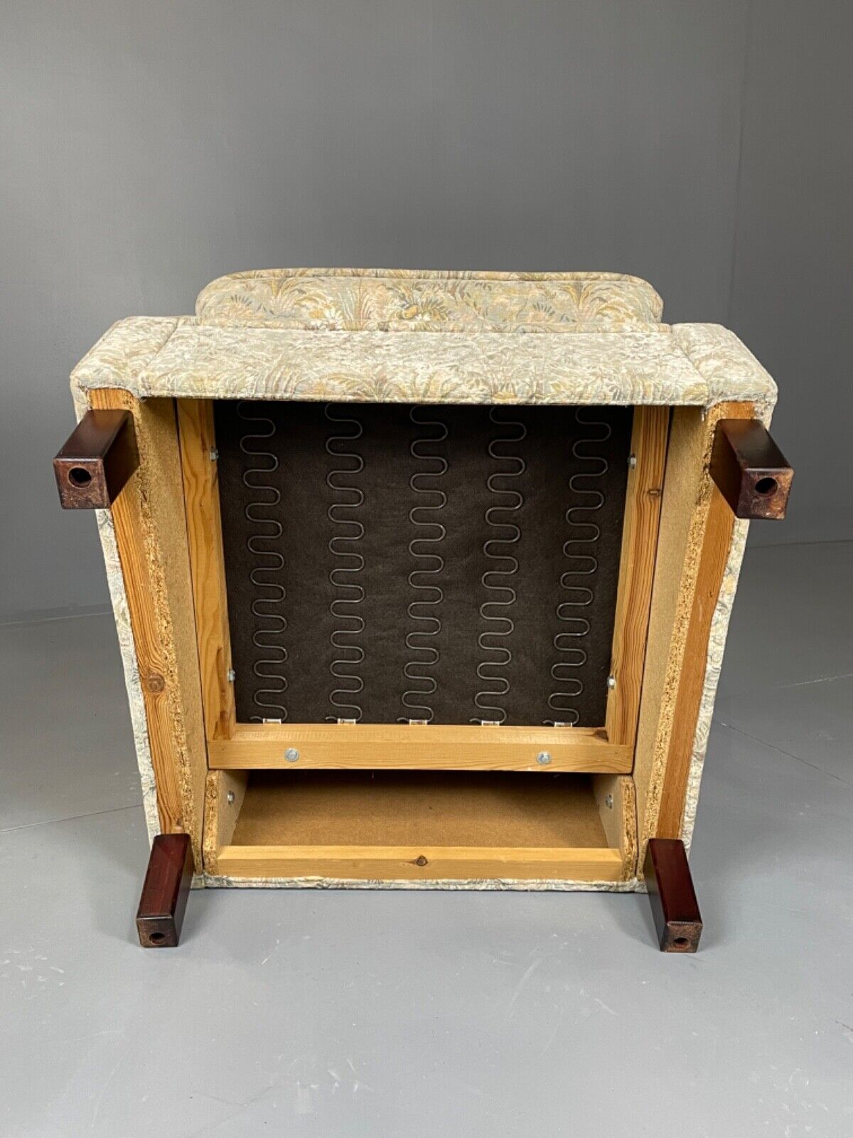 Danish Mid Century Floral Wing Back Armchair, Retro, Deco, Vintage EB4499 VCLO - UKDK FURNITURE