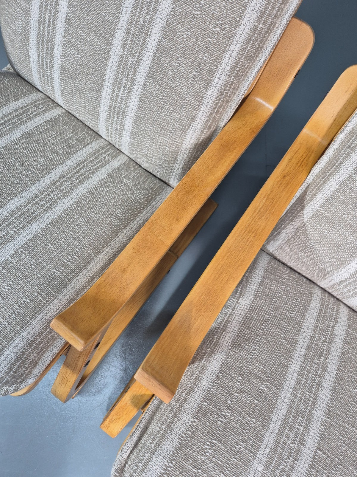 2 Mid Century Lounge Chairs New Upholstery Bentwood Vintage Danish EB10317 MBEN16