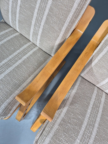 2 Mid Century Lounge Chairs New Upholstery Bentwood Vintage Danish EB10317 MBEN16