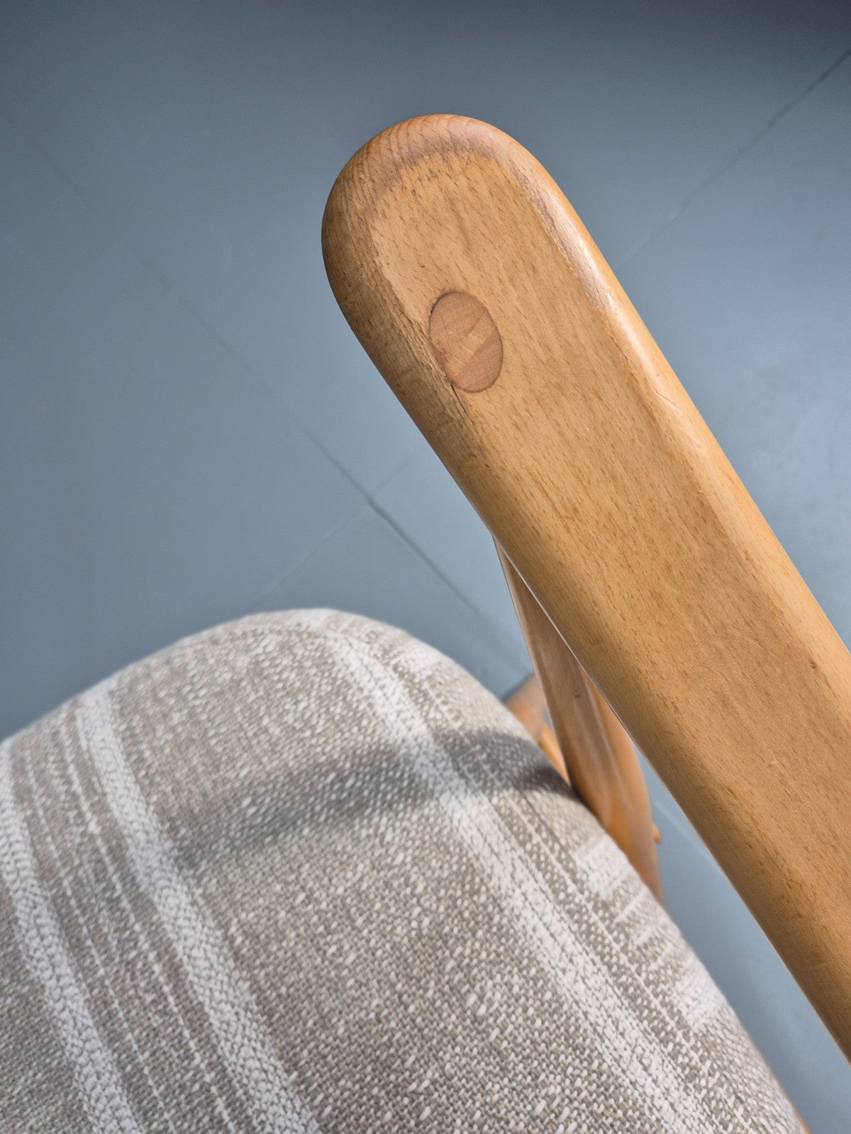 Vintage Ercol 415 Chair and Footstool with New Upholstery Retro  EB10293 MNOR12