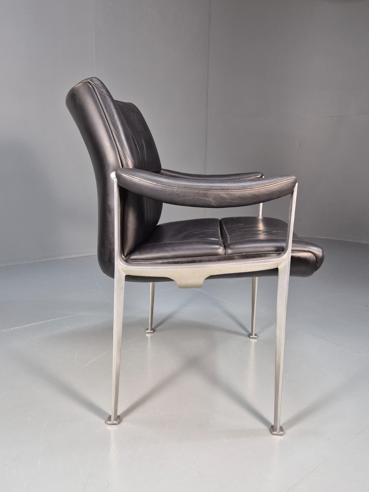 Roder Sohne Leather and Aluminium Boardroom Chair 1960s Retro MCM EB10645 MNOR6