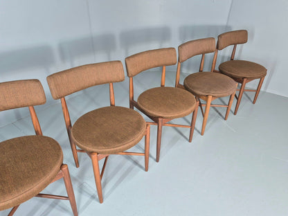 6 G Plan Round Seat Dining Chairs 1970s Retro MCM Original Fabric EB11613 MDIN3