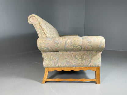 Danish 3 Seater Sofa Oak Frame Floral Kjaernulf 1970s Vintage Retro V3SS EB67489