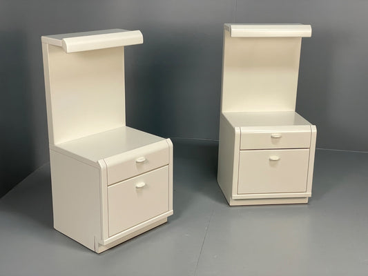 Vintage White Bedside Cabinets Pair By Hulsta Germany Retro 1980s EB11045 MWOO0