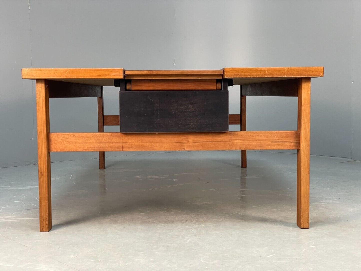 Vintage Danish Teak Coffee Table Extending Storage Black Melamine EB8710 MWOO - UKDK FURNITURE