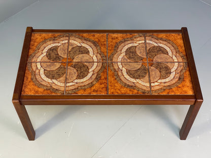 Vintage 1970s Tile Topped Teak Coffee Table Danish Retro Design EB9833 MWOO - UKDK FURNITURE