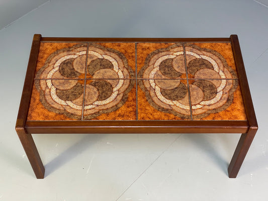Vintage 1970s Tile Topped Teak Coffee Table Danish Retro Design EB9833 MWOO - UKDK FURNITURE