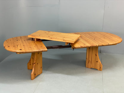 Chunky Pine Dining Table Extending Vintage Danish Retro 1990s EB10858 MWOO16