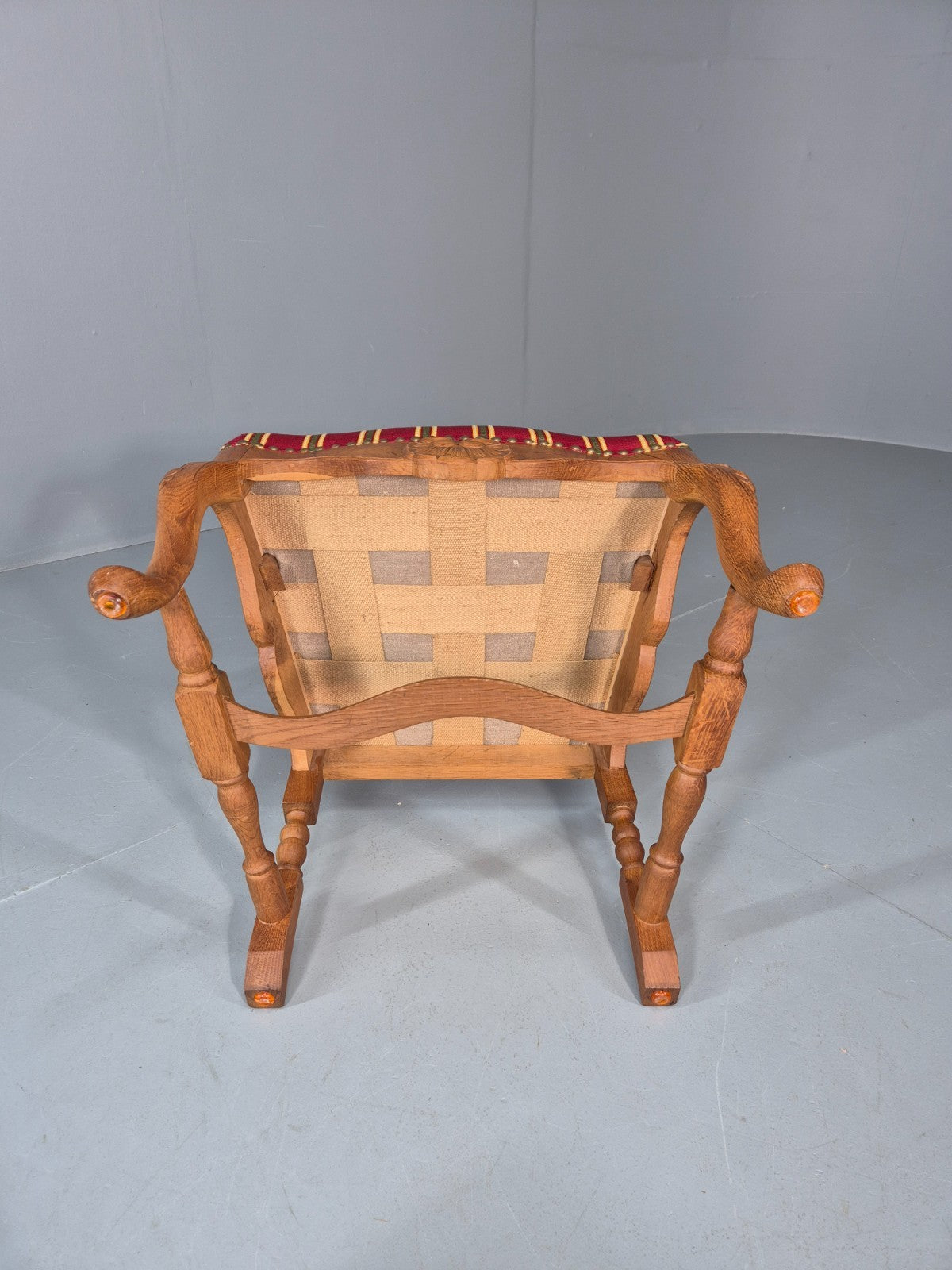 Antique Rococo Revival Oak Chair Danish 1880 Splat Back Shell Motif EB10887 VDIN8