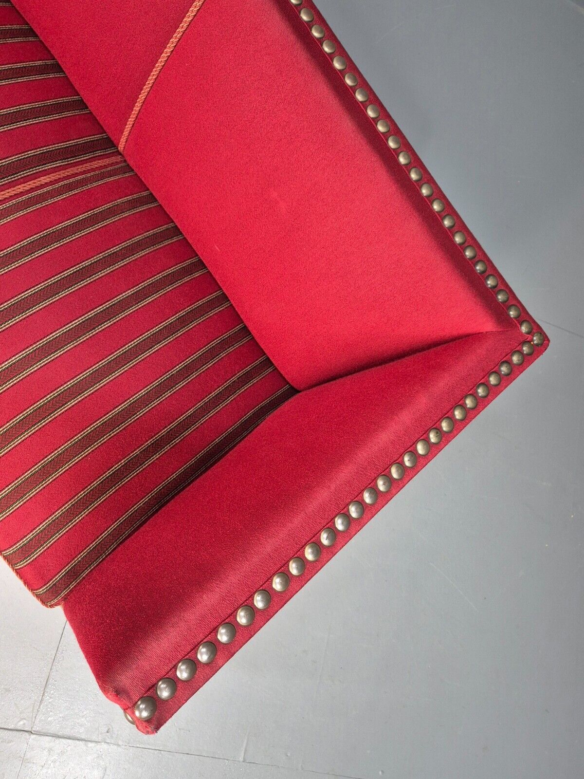 Vintage Danish 2 Seat Sofa Red Wool Oak Bun Feet Antique 1920s EB8940 M2SS - UKDK FURNITURE